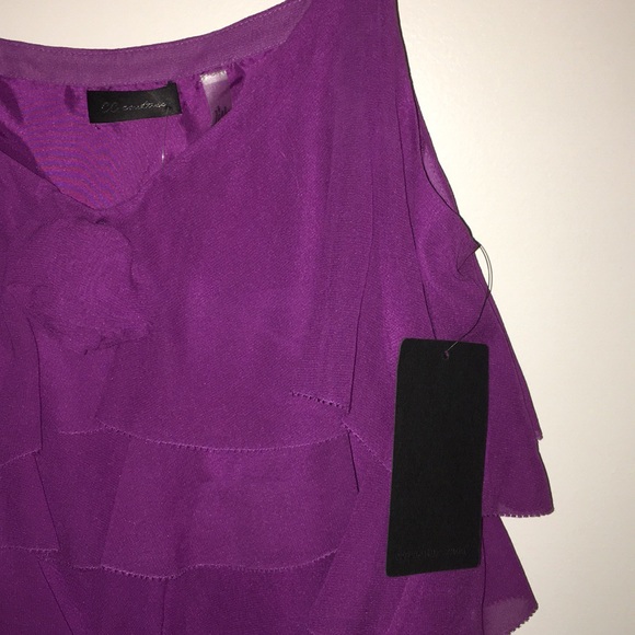 CC Couture silk ruffled camisole top size L - Picture 3 of 3